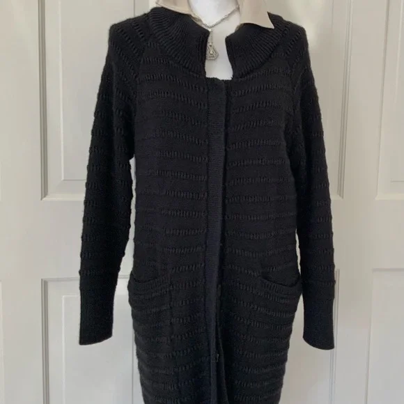 Carolina Herrera CH black cardigan sweater XS